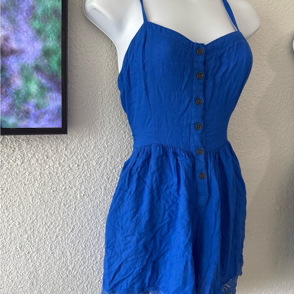 Blue Button-Front Romper - Picture 2 of 2